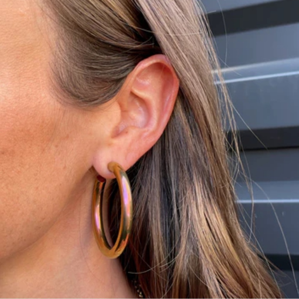 Stephanie Gottlieb The Caramel Tube Electric Hoop Earrings